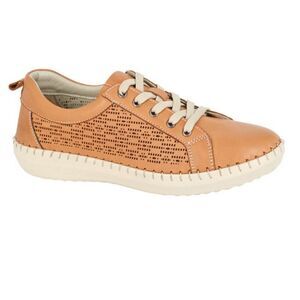 Mod Comfys Womens/Ladies Leather Sneakers / Tan